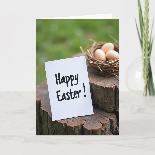 Easter Tree Stump Scene Card (Front)