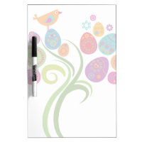 Easter tree with colored eggs and flowers