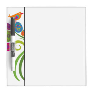 Easter tree with colored eggs and flowers dry erase board