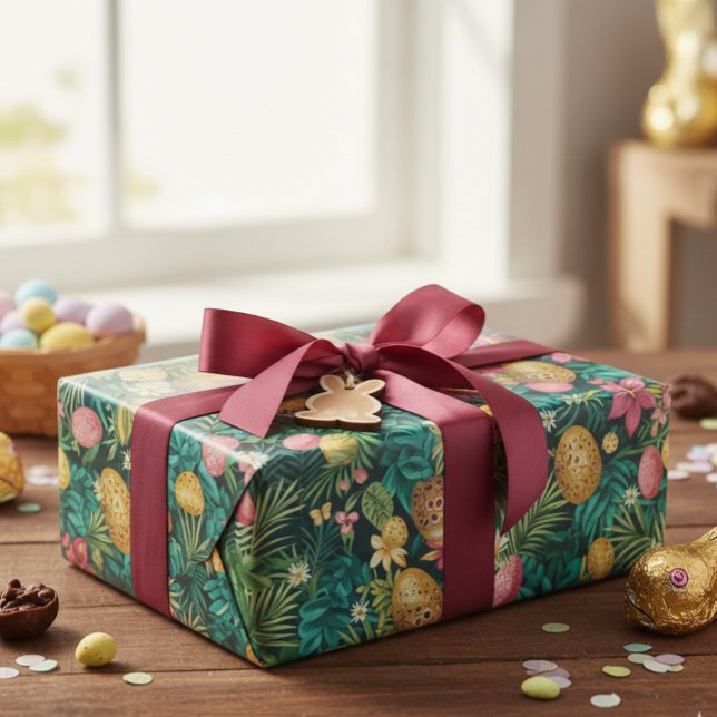 Easter Tropical Spring Leaves Beach Wrapping Paper (Creator Uploaded)