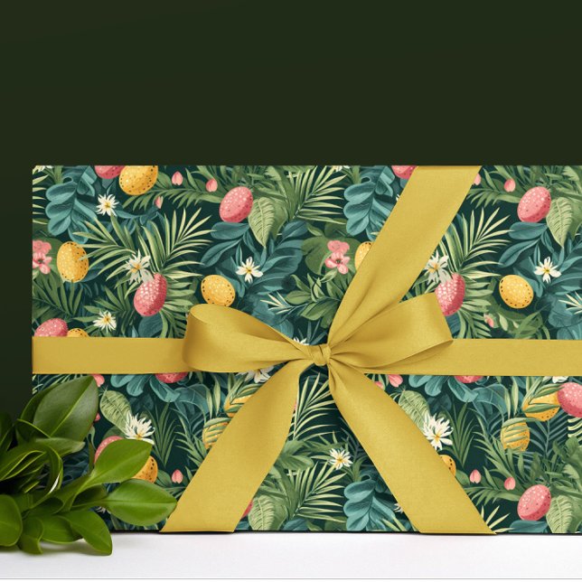 Easter Tropical Spring Leaves Beach Wrapping Paper (Creator Uploaded)