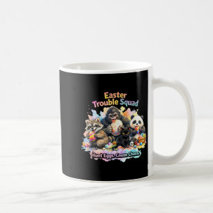 Easter trouble squad funny animal easter egg hunt coffee mug