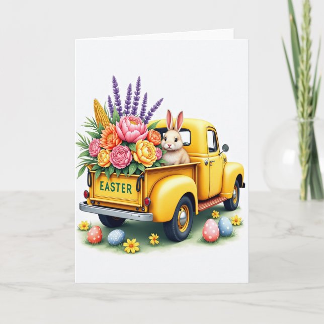 Easter Truck Spring Blooms Card (Front)