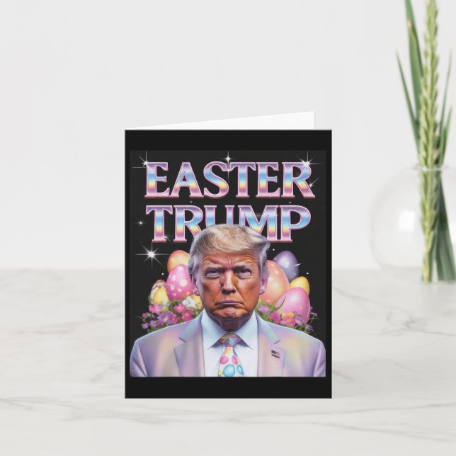 Easter Trump Funny Easter Celebration Rabbit Hunt  Card (Front)