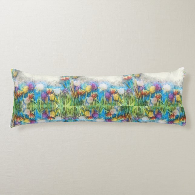 Easter Tulips Body Pillow (Front)
