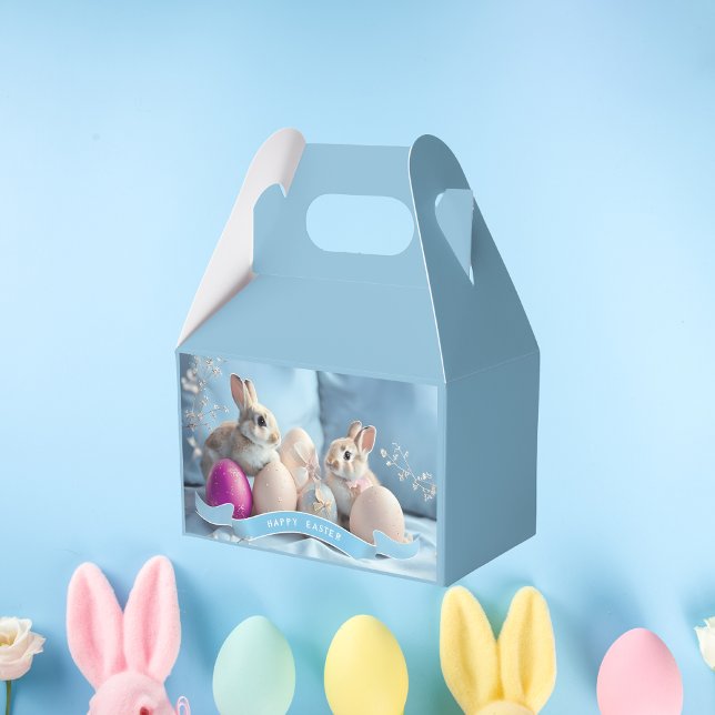 Easter Two Rabbits & Easter Eggs Favor Box (Creator Uploaded)