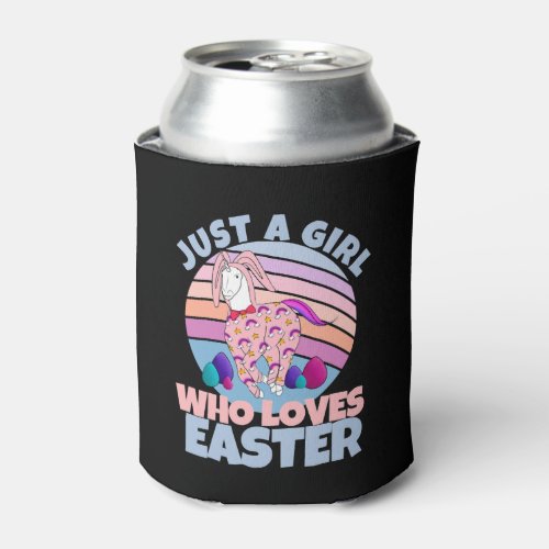 Easter Unicorn Bunny Egg Happy Easter Funny Can Cooler