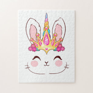 Easter Unicorn Bunny Face For Women Girls Kids Jigsaw Puzzle