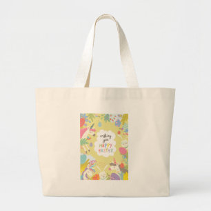 easter unicorn large tote bag
