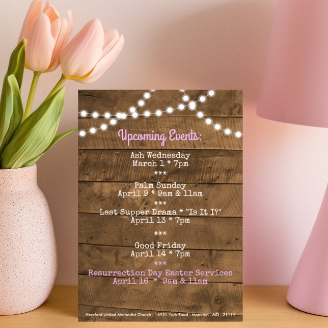 Easter Upcoming Events Church Table Card (Creator Uploaded)