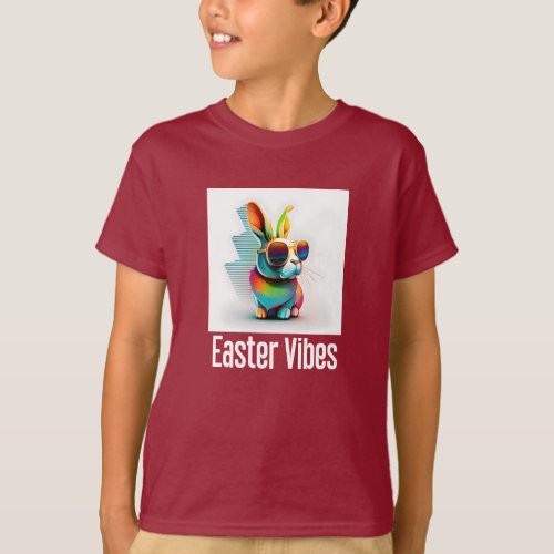 Easter Vibes _ Easter Bunny Wearing Sunglasses T_Shirt