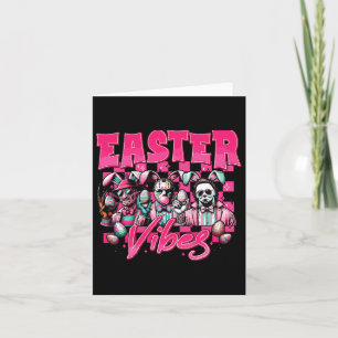 Easter Vibes Funny Easter Horror Characters Family Card