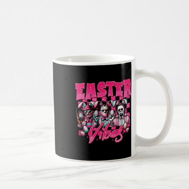 Easter Vibes Funny Easter Horror Characters Family Coffee Mug (Right)