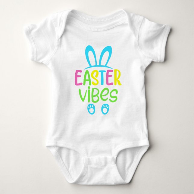 Easter Vibes Pastel Baby Bodysuit (Front)