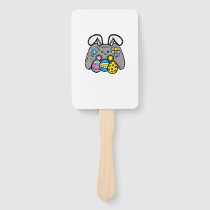 Easter Video Game Bunny Eggs Gaming Gamer Boys Men Hand Fan