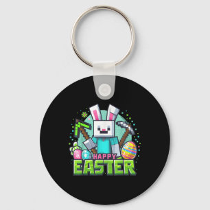 Easter Video Game Bunny Eggs Gaming Gamer Boys Men Keychain