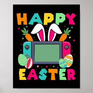 Easter Video Game Bunny Gaming Controller Gamer Bo Poster