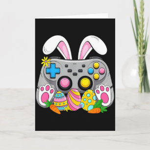 Easter Video Game Controller Bunny Eggs Gaming Boy Card