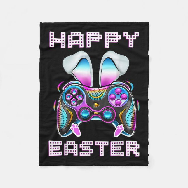 Easter Video Game Controller Funny Gamer Boys Kids Fleece Blanket (Front)