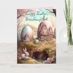 EASTER VILLAGE GRANDDAUGHTER CARD
