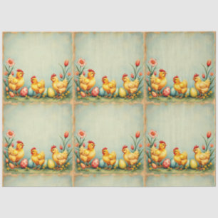 Easter Vintage 3 Little Chicken Holiday Collection Tissue Paper