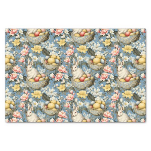 Easter Vintage Bunny Spring Pattern Tissue Paper