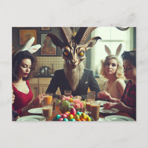 Easter Vintage Candy Dinner Horror  Postcard
