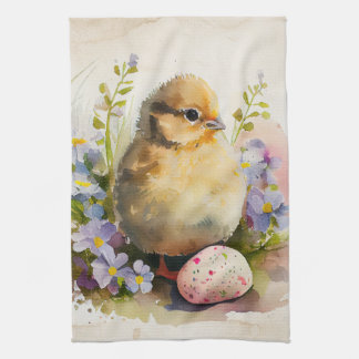 Easter Vintage Chick Kitchen Towel