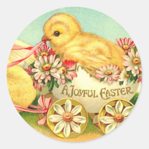 Easter Vintage classic chicks chic Holiday  Classic Round Sticker