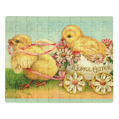 Easter Vintage classic chicks chic Holiday   Jigsaw Puzzle