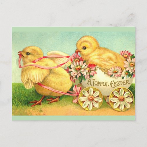 Easter Vintage classic chicks chic Holiday Postcard