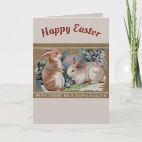  EASTER VINTAGE PICTURE  2 Sweet Bunnies   Holiday Card