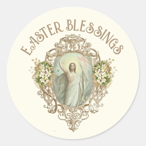 Easter Vintage Resurrection Pascha Religious Classic Round Sticker