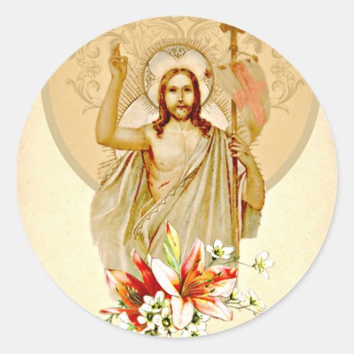 Easter Vintage Resurrection Pascha Religious Classic Round Sticker