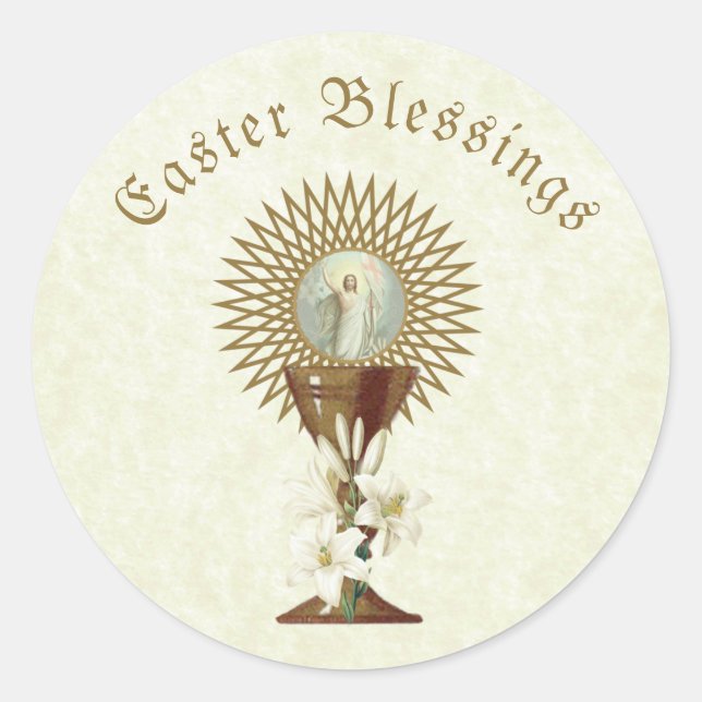Easter Vintage Resurrection Pascha Religious Classic Round Sticker (Front)