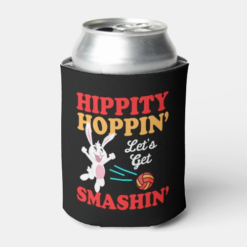 Easter Volleyball Bunny Holiday Rabbit Sport  Can Cooler