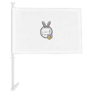 Easter Volleyball Bunny Sports Player Women Girls  Car Flag