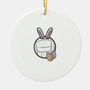 Easter Volleyball Bunny Sports Player Women Girls  Ceramic Ornament