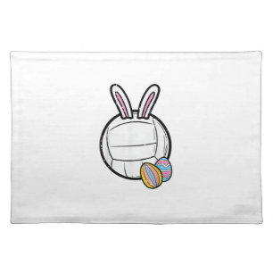 Easter Volleyball Bunny Sports Player Women Girls  Cloth Placemat