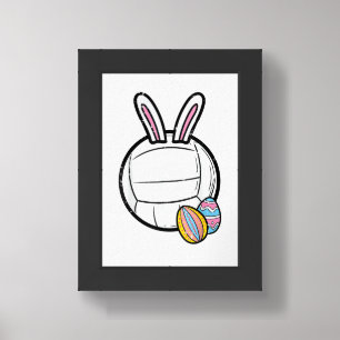 Easter Volleyball Bunny Sports Player Women Girls  Framed Art