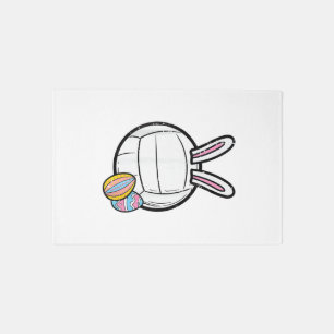 Easter Volleyball Bunny Sports Player Women Girls  Rug