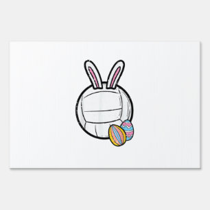 Easter Volleyball Bunny Sports Player Women Girls  Sign