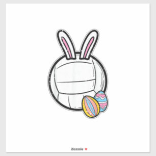 Easter Volleyball Bunny Sports Player Women Girls  Sticker