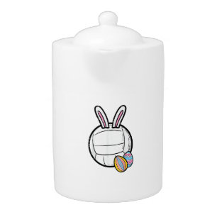 Easter Volleyball Bunny Sports Player Women Girls  Teapot