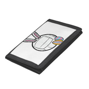 Easter Volleyball Bunny Sports Player Women Girls  Trifold Wallet