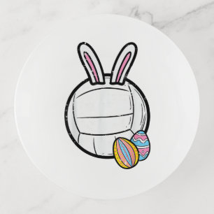 Easter Volleyball Bunny Sports Player Women Girls  Trinket Tray