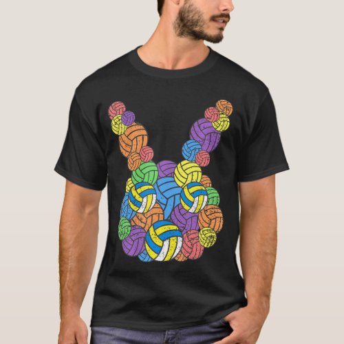 Easter Volleyball Lover Bunny Head Ball Egg T_Shirt