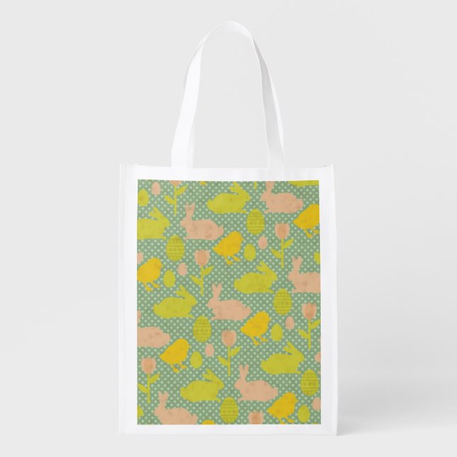 Easter Wallpaper Reusable Grocery Bag (Front)