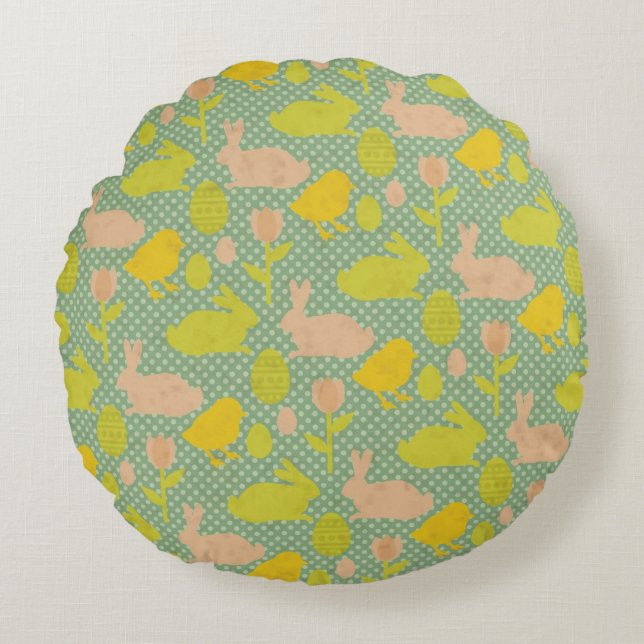 Easter Wallpaper Round Pillow (Front)