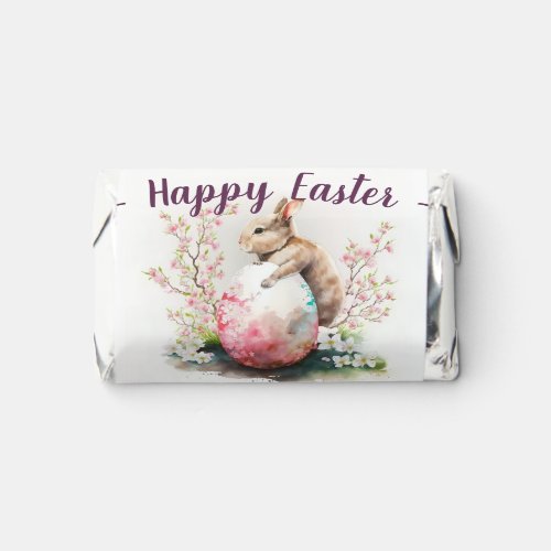 Easter Watercolor Bunny Big Egg and Flowers _   Hersheys Miniatures